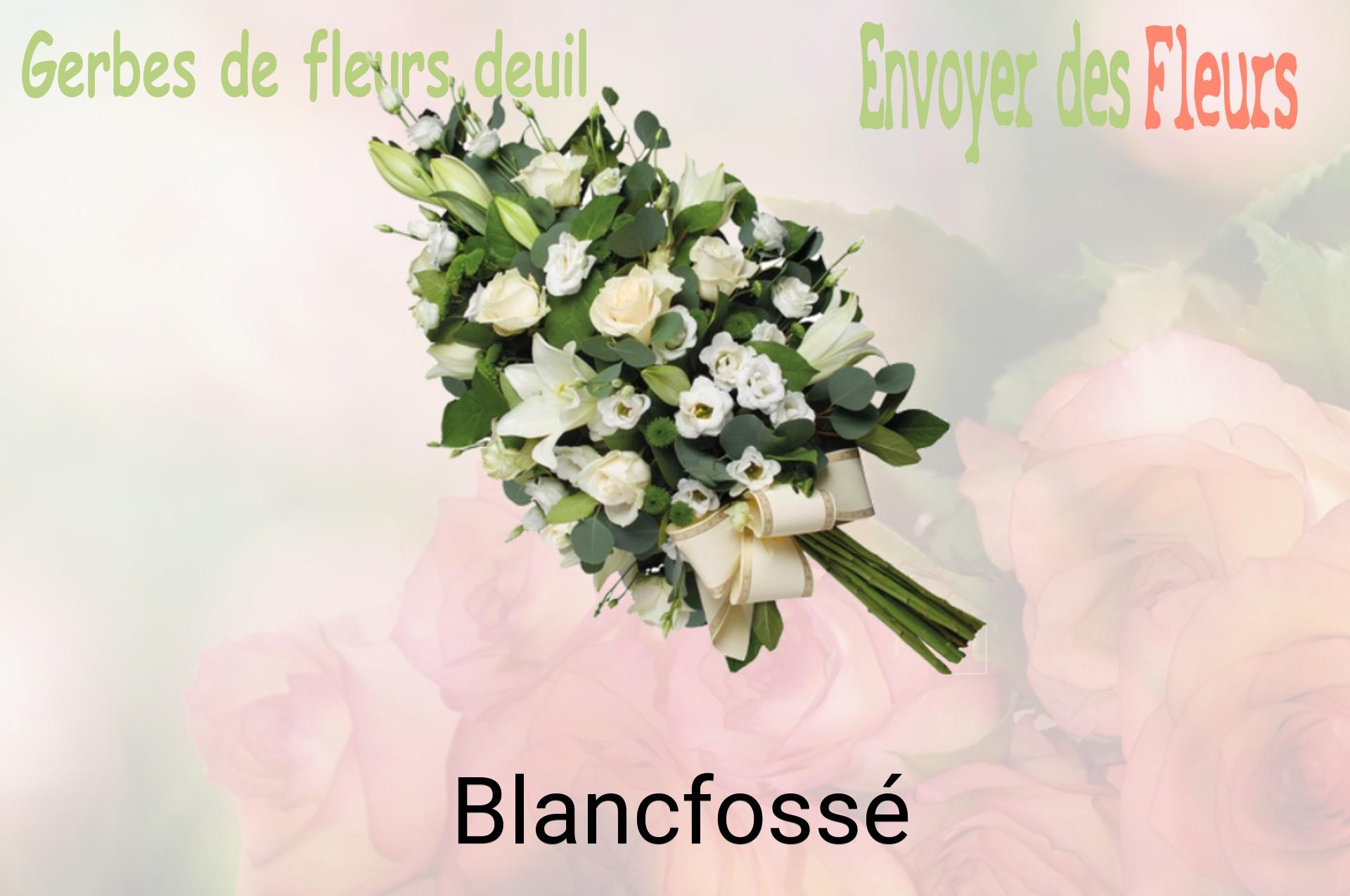 Gerbe de fleurs de deuil livrée à Blancfossé